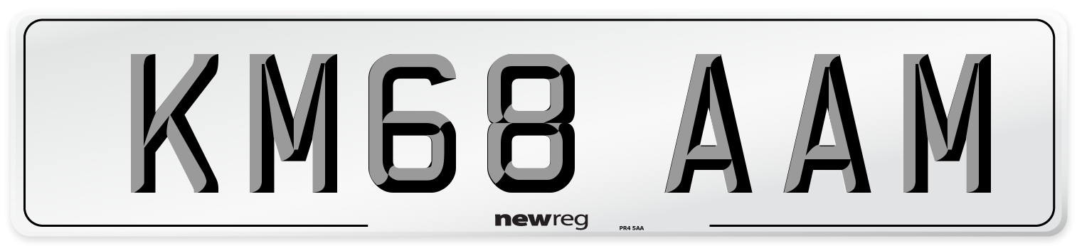 KM68 AAM Number Plate from New Reg